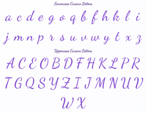 Cursive Alphabet Uppercase and Lowercase